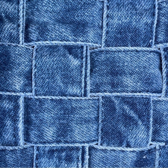 Armani Jeans Mens Denim Vest All Cotton Faded Blue Jean Basket Weave VTG EUC - Picture 5 of 7